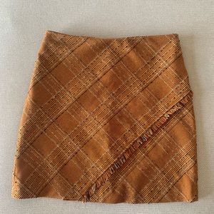 Free people plaid wrap mini skirt